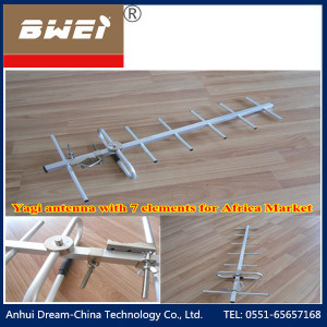 Outdoor UHF 7 Elements Yagi Antenna 470-862MHz for Africa Market